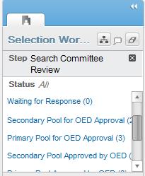 NOTE: You may only view one status at a time, so the primary pool and alternate pools will have to be reviewed and approved separately.