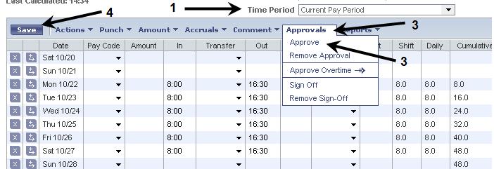 Lesson 3: Approvals Employee Approvals All employees who have access to their timecards in WFC will approve their own timecard.
