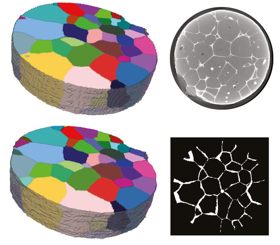 The information recovered from a successful reconstruction enables extraction of details of the sample s microstructure, such as grains and their morphology, grain boundaries, grain sizes, grain