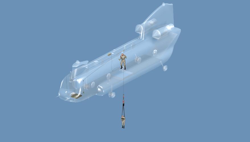 (c) RESCUE mode is used for hoisting light loads through the rescue hatch.