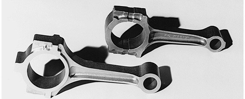Figure 18-14 (Right) Comparison of conventional forging and the forging of a powder metallurgy preform to produce a gear blank (or gear).