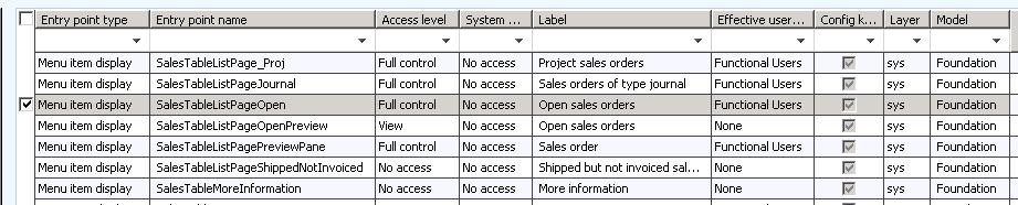 SECURITY DEVELOPMENT TOOL Menu: System administration>setup>security>security entry point permissions 3 1 4 2 1.