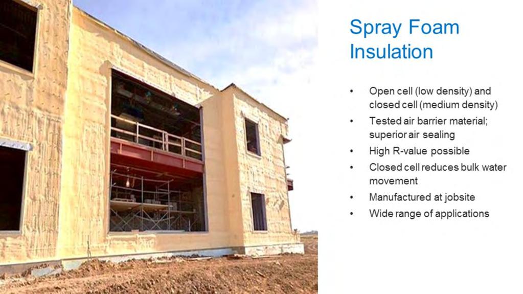 Spray foam is a polyurethane product that is created on-site using specialized equipment. The foam expands upon application.