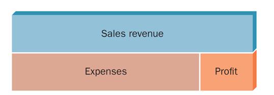 FIGURE 1-3 The Relationship Between Sales Revenue and Profit Profit is what remains after all business expenses have