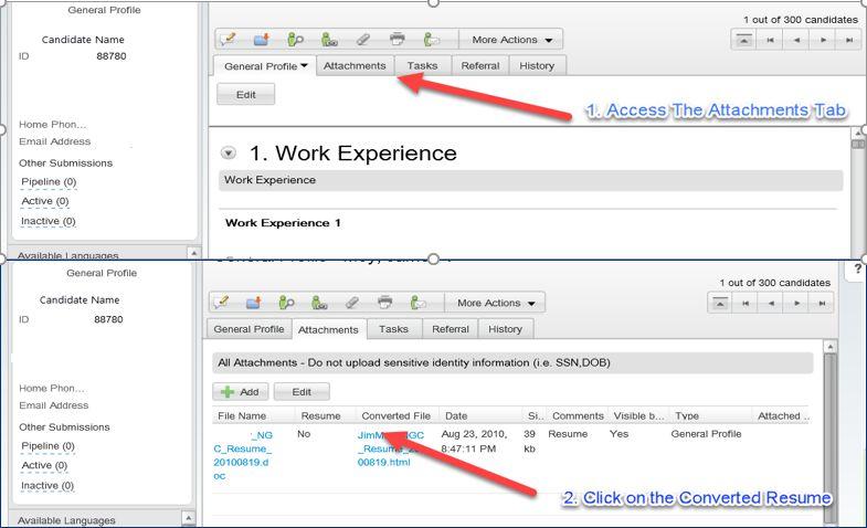 New User Experience Candidate File Accessing Resume Current Release In the current release,