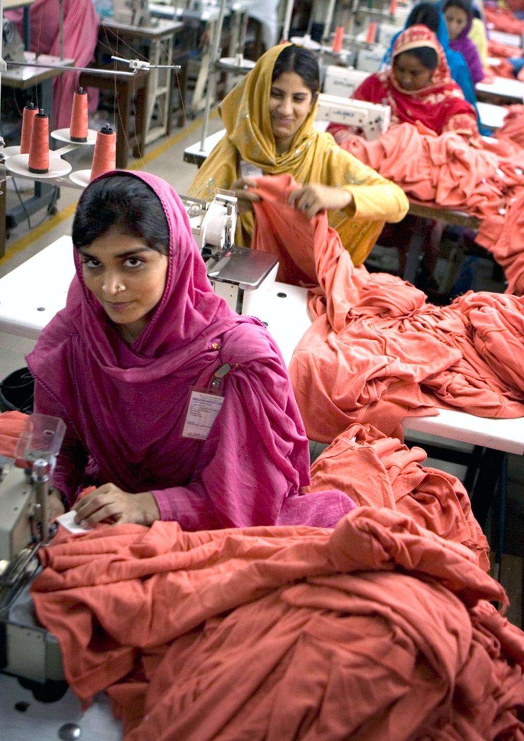 Women working in a garment factory in