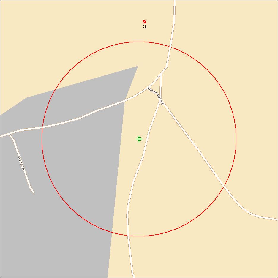 Environmental FirstSearch.12 Mile Radius Non-ASTM Map: Spills 90 7 SHAMROCK RD, Source: Tele Atlas Target Site (Latitude: 44.484671 Longitude: -73.162691)... Identified Site, Multiple Sites, Receptor.