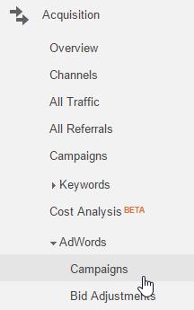 Access Filters using the Filter menu located directly beneath the Ads tab on the main tab list in the AdWords interface, as shown on your left. Save your most commonly used Filters for future access.