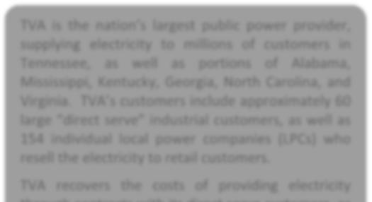 Introduction Since 2011, the Tennessee Valley Authority s industrial and direct serve customers have benefitted from a nearly 20% cut in the price of energy, while residential customers have