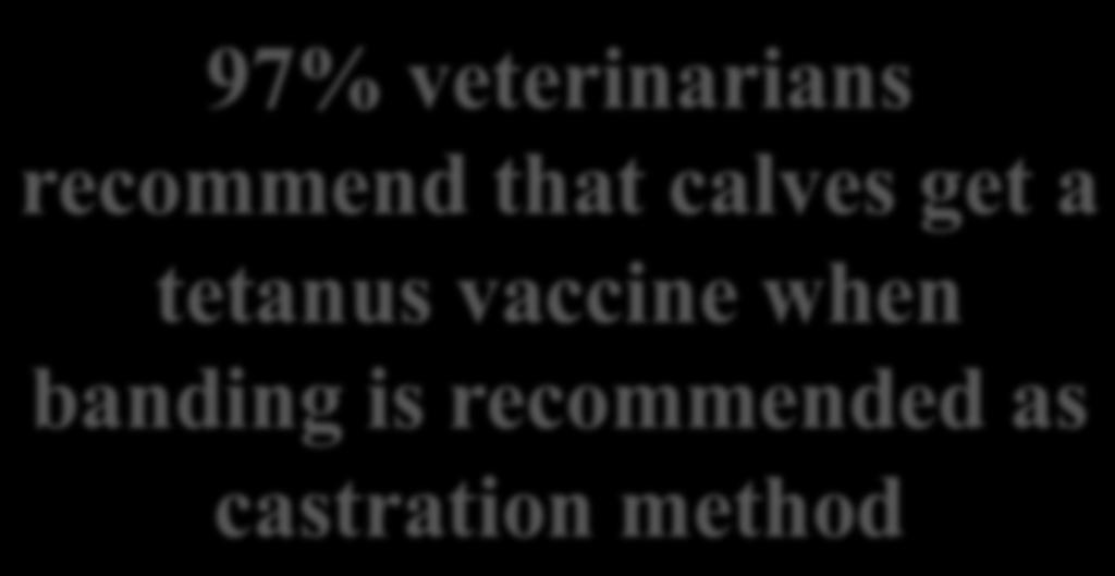 veterinarians recommend that calves 40 get a tetanus vaccine 30 when 25 banding is