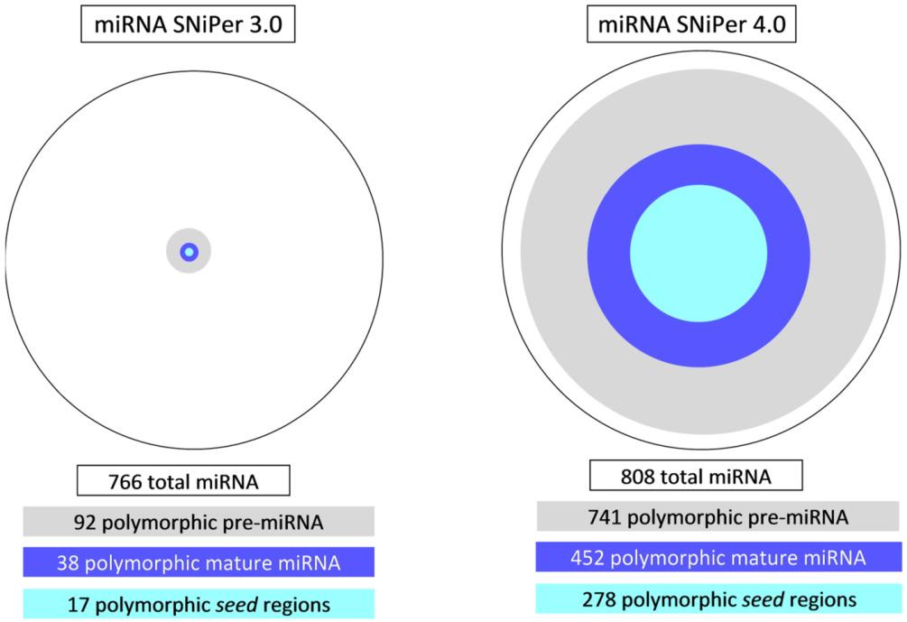 54 Among collected mir-snps 46 are also present on commercial whole-genome SNP chips (Additional File 1: Supplementary Table S3). Most of the SNP array polymorphisms overlapped with pre-mirna regions.