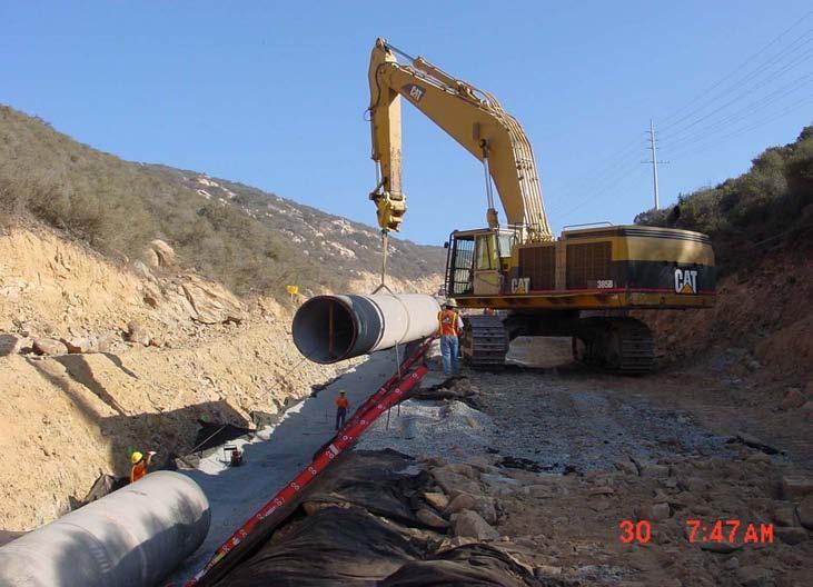 A three phase project in Saudi Arabia, the Al-Hunayy Water transmission project, consisted of 320 miles of 48-inch and 54-inch diameter CCP pipeline was completed in 20
