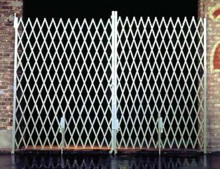 Gates built with open webbing for air circulation and visibility during the day and tight security around the clock.