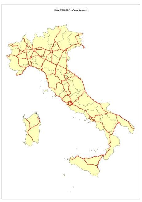 Road network RETI TEN-T Road comprehensive network and proposed