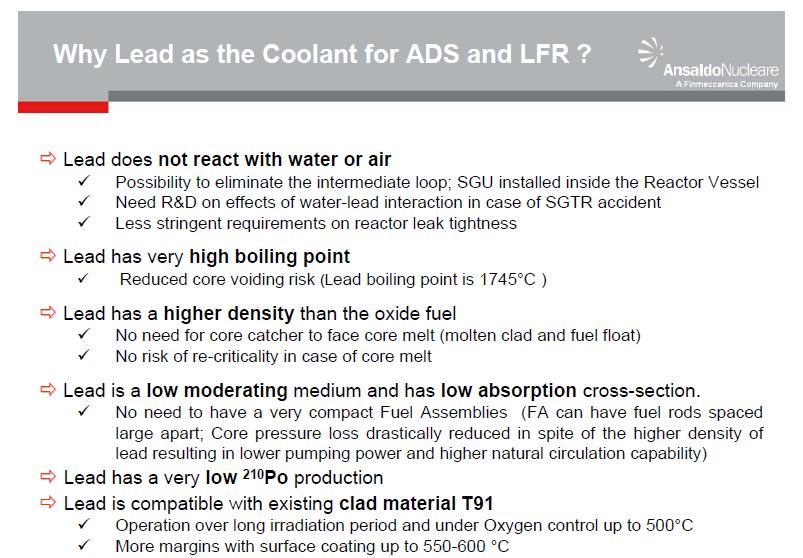 Lead as coolant? Courtesy of L.