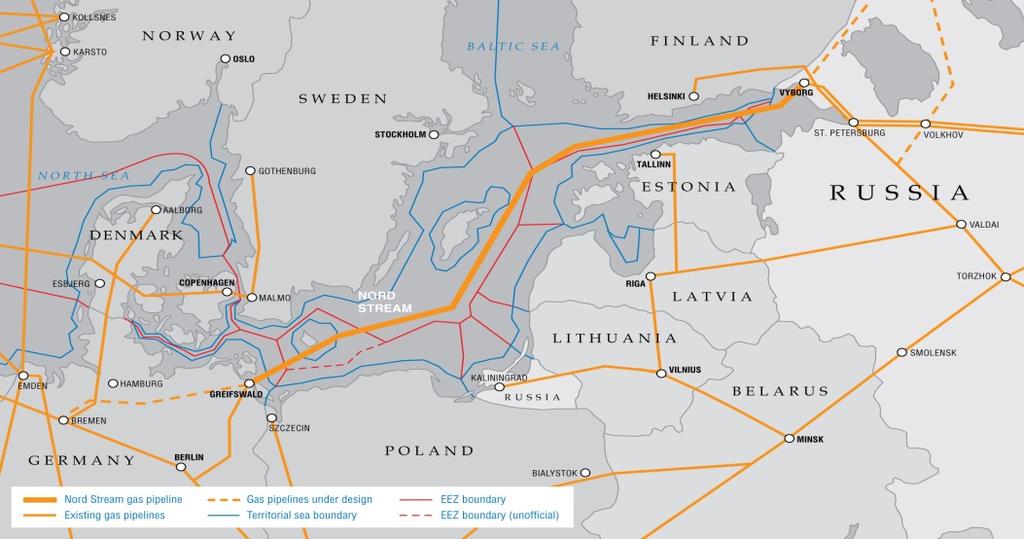 Nord Stream route across the Baltic Sea GAZPROM WORKS ON ENSURING GAS SUPPLY TO SOUTHERN EUROPE Cancellation of South Stream re-routes the pipeline via Turkey; The new