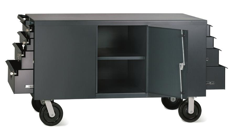Vari-Tuff Mobile Cabinets Vari-Tuff Mobile Utility Cabinets F84930A4 Mobile Bench Cabinet Increases workload efficiency by allowing for high-capacity storage while serving as a heavy-duty mobile