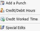 , a special edit can be used to override the Out punch and pay the employee to the scheduled end of the shift. You cannot apply a special edit to an unscheduled shift.