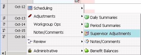 Reviewing Supervisor Edits Supervisor edits are displayed in the time card using to the left of the Hours column.
