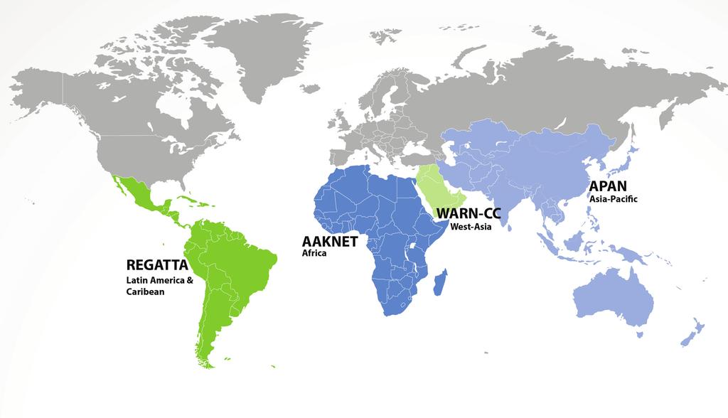STRUCTURE Currently there are four regional networks linked to the GAN that are operational: the Africa Adaptation Knowledge Network (AAKNet) in Africa, the Asia Pacific Adaptation Network (APAN) in