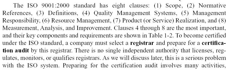 The ISO certification process focuses