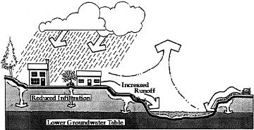 Page 2 of 5 On a developed or cleared site, the picture changes (see Figure 2, below). Figure 2. Basic Water Cycle -- Developed (Built-Upon) Site.