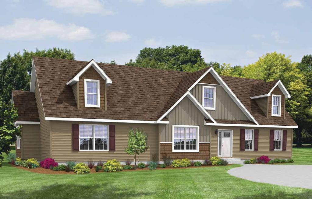 Full Eave Return - Vertical Siding - Shake Siding Accent - Window Lineals - Window Grids - Square Leaded