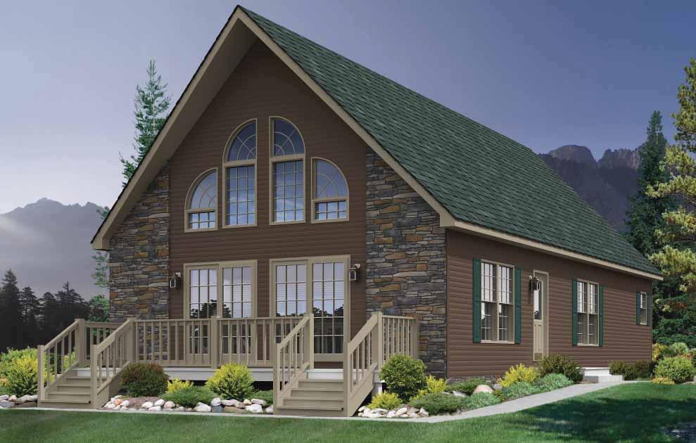 Sandstone Trim Package - Rounded Trapezoid Windows - Window Grids - Square Top Leaded Front Door - Kick Plate Features On-Site by