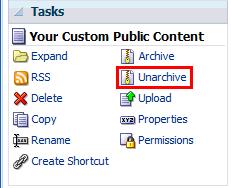 Moving Reports and Analytics 3. In the Unarchive dialog, select the following field values: Archive File Browse for and select the archive file.