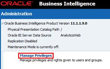 View a Dashboard Prompt To configure Oracle BI Presentation Catalog Duty Role privileges: 1.