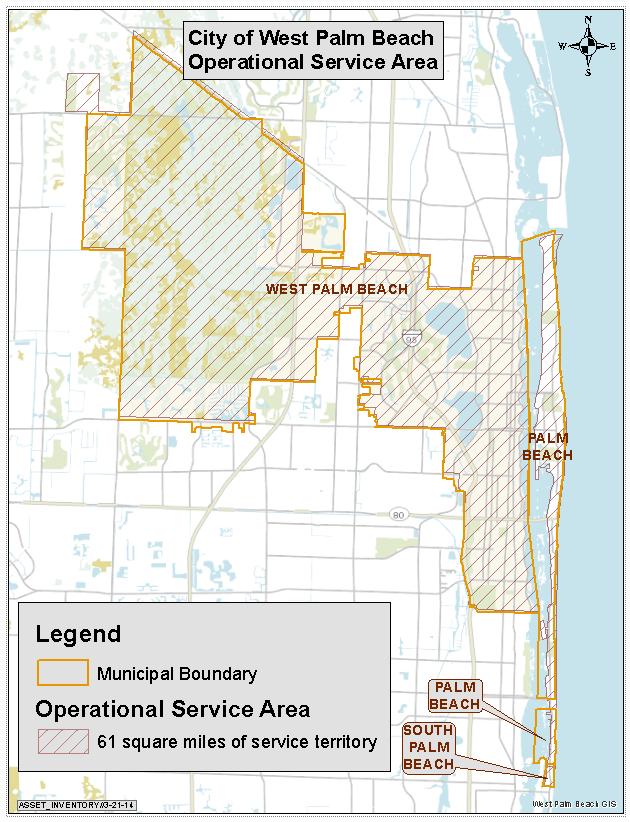 City of West Palm Beach Combined Water, Wastewater & Storm Water Enterprise Fund 35,890 Water Accounts 99,919 2010 Population 27,518 Sewer Accounts Combined Water,