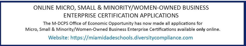 APPLY FOR SMALL BUSINESS ENTERPRISE (SBE), MICRO BUSINESS ENTERPRISE