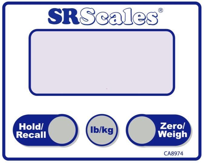 Part No.: MAN947IFS_170629 Page 8 of 12 BUTTON FUNCTIONS Figure 3: Button Display ZERO MODE HOLD/ RECAL L The ZERO/WEIGH button is used to clear the Recall memory and start a new weighing cycle.