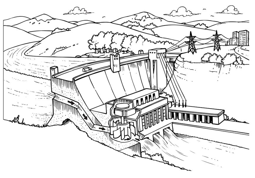 Hydroelectric In hydroelectric power plants, the mechanical energy to rotate the generator comes from the force of falling water pushing against the blades of a water