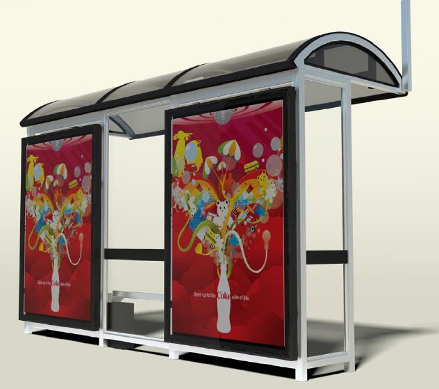 street furniture Advertising panels to be fitted where