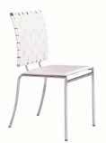 Page 49 of 85 CAFÉ CHAIRS Criss Cross Chair White Leather Espresso Leather 17 L x 21 D x 35 H BAR TABLES Trend