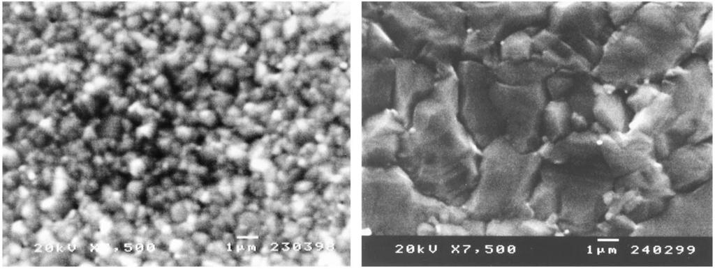 A. Romeo et al. / Thin Solid Films 361±362 (2000) 420±425 421 Fig. 1. Morphology of as-deposited CdTe on vacuum-annealed HVE±CdS (left) and vacuum-annealed (right).