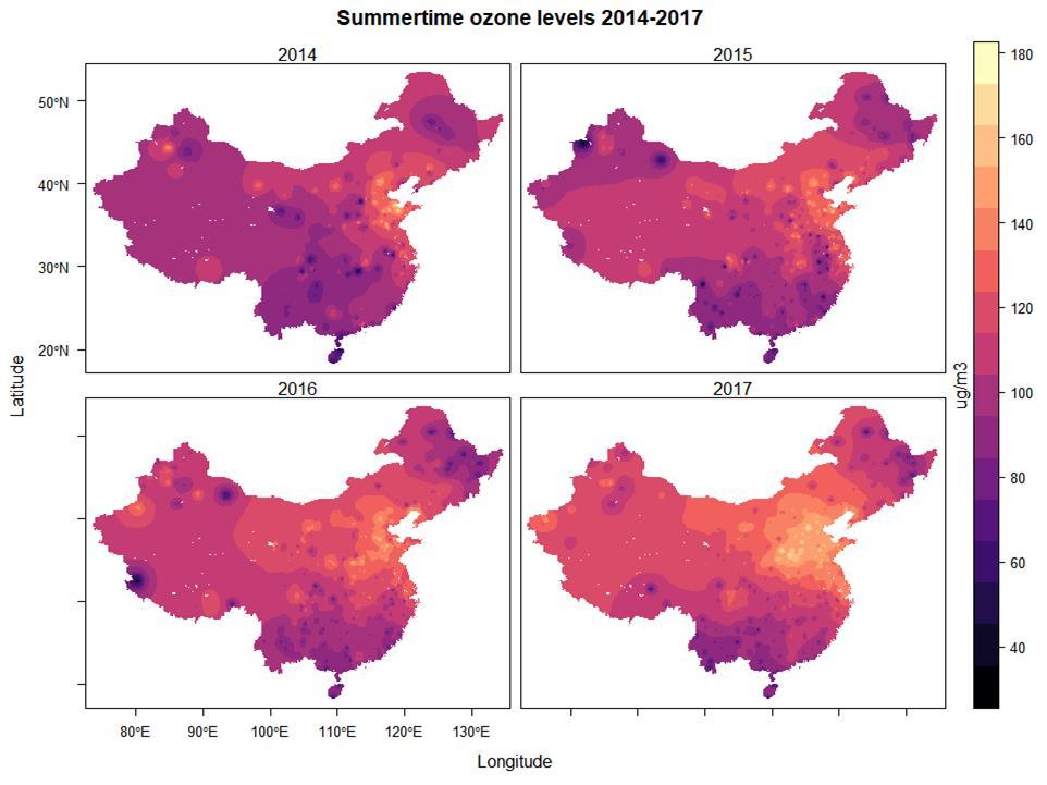 Ozone surging to record levels Summertime (May-Aug) ozone levels increased 10% year-on-year nationwide and 25% in the 28 cities surrounding Beijing.