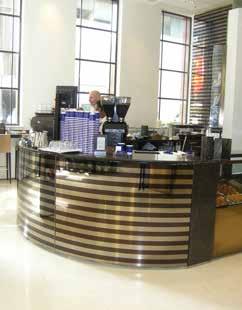 clear toughened curved glass bar with applied