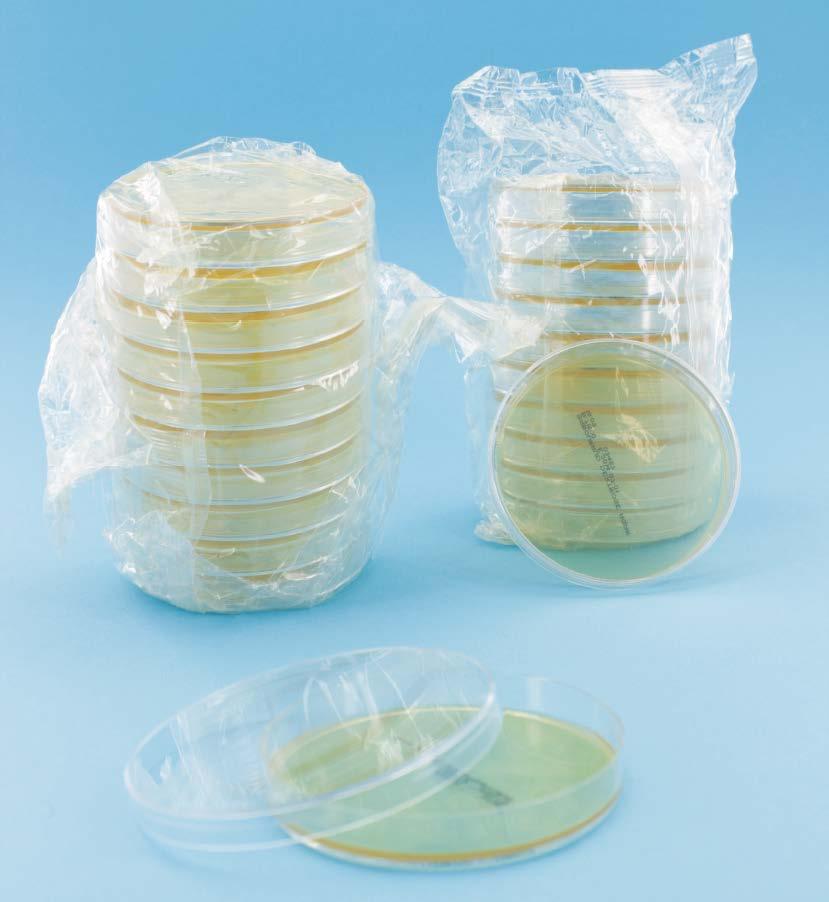 PRE-POURED PLATES, 90 MM WITH IRRADIATED DOUBLE OR TRIPLE WRAP Packed under cleanroom conditions to avoid contamination Manufactured to formulations compliant with Pharmacopoeias and ISO regulations