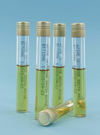 CULTURE MEDIA, READY TO USE, IN TUBES For various microbiological uses.