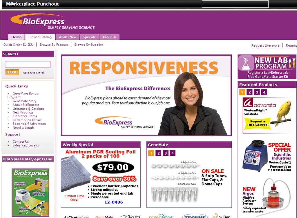 You can browse Unviersity approved products within the BioExpress catalog by using the tabs located at the top of the page.