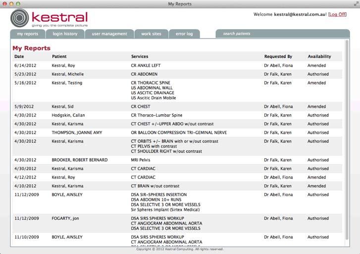 Karisma Web Karisma Web allows request referrers and facilities to interact with Karisma on the web.