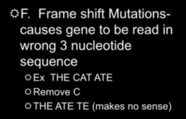 Mutations Mutations F.