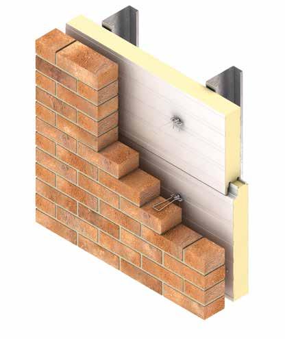 Universal Barrier Wall Solution 21 Engaged Panel Detail Horizontal IMP Brick Air gap Panel thickness Stud wall Face brick (not by Kingspan) KingTie with pintle (spacing to be determined by the