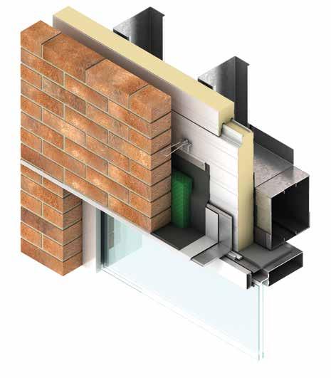 22 Universal Barrier Wall Solution Construction Details Framed Opening Horizontal IMP Face brick (not by Kingspan) Membrane termination bar, fasteners and sealant (by mason) Mortar net (not by
