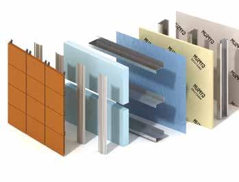 Vs Typical multi-part façade system 1 Single Component Wall System Faster close-in and