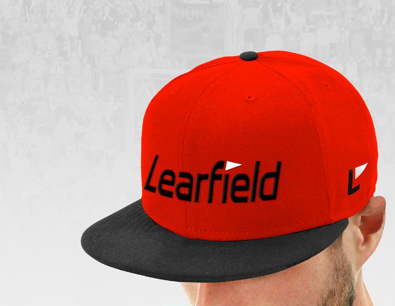 2.6 Secondary Mark Application Apparel Baseball Cap Example The recommended presentation of the Learfield Brand Identity on baseball caps is shown here with placement of the Primary Mark on the front