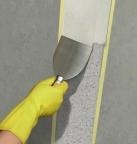 Masking tape can be used on both outer sides of the bonding area before applying the adhesive, to ensure a neat detail.