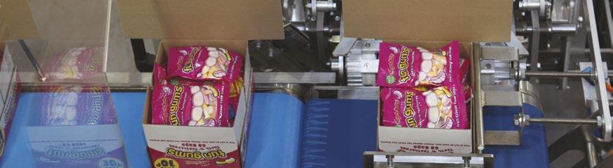 operations. The random machine will take multiple sizes of RSC cases, fold and seal without the need for size changing.